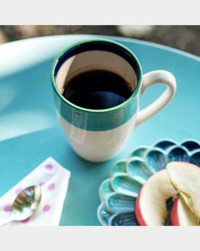 Lisbon Cobalt & Green Stripe Mug